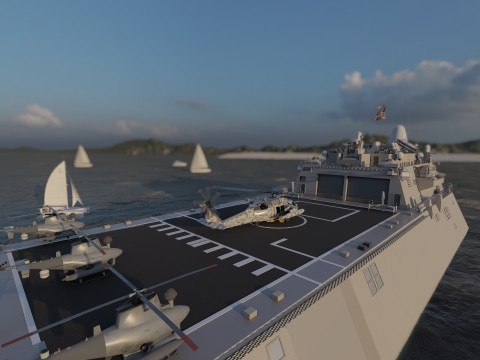 USS Pierre LCS-38 3D Модель