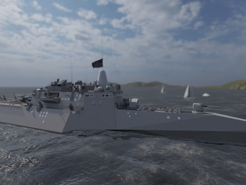 USS Pierre LCS-38 3D Модель