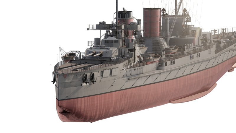 WW1 ドイツ海軍巡洋戦艦 3Dモデル .c4d .max .obj .3ds .fbx .stl .blend 