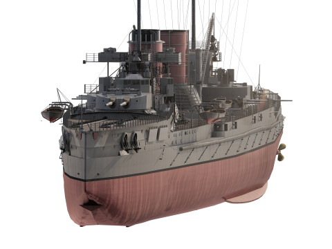 WW1 ドイツ海軍巡洋戦艦 3Dモデル