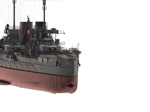 WW1 ドイツ海軍巡洋戦艦 3Dモデル