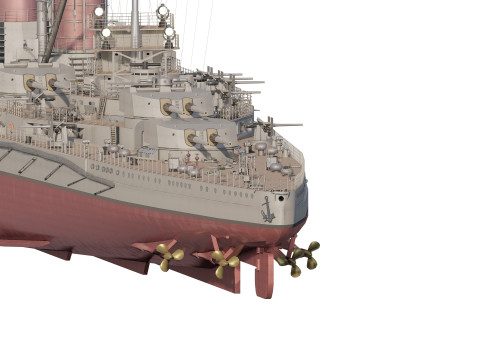 WW1 ドイツ海軍巡洋戦艦 3Dモデル