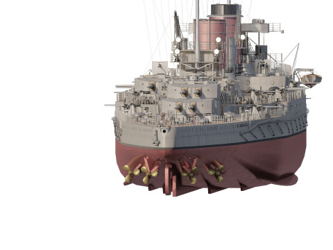 WW1 ドイツ海軍巡洋戦艦 3Dモデル