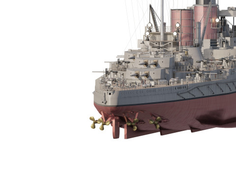 WW1 ドイツ海軍巡洋戦艦 3Dモデル