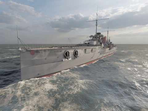 WW1 ドイツ海軍巡洋戦艦 3Dモデル