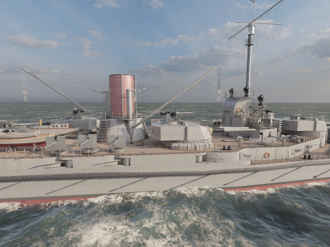WW1 ドイツ海軍巡洋戦艦 3Dモデル