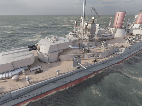 WW1 ドイツ海軍巡洋戦艦 3Dモデル