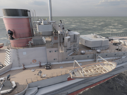 WW1 ドイツ海軍巡洋戦艦 3Dモデル