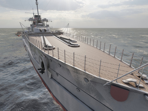 WW1 ドイツ海軍巡洋戦艦 3Dモデル