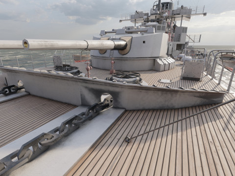 WW1 ドイツ海軍巡洋戦艦 3Dモデル