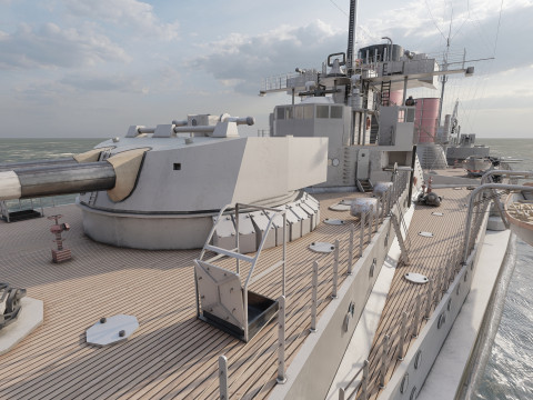 WW1 ドイツ海軍巡洋戦艦 3Dモデル