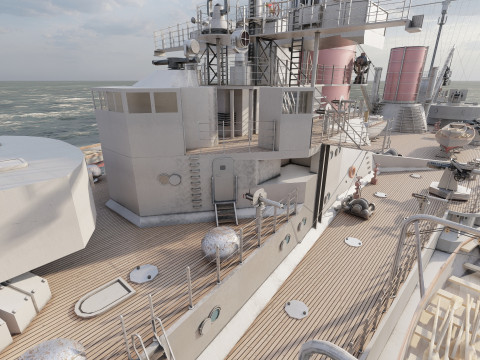 WW1 ドイツ海軍巡洋戦艦 3Dモデル