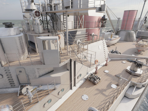 WW1 ドイツ海軍巡洋戦艦 3Dモデル