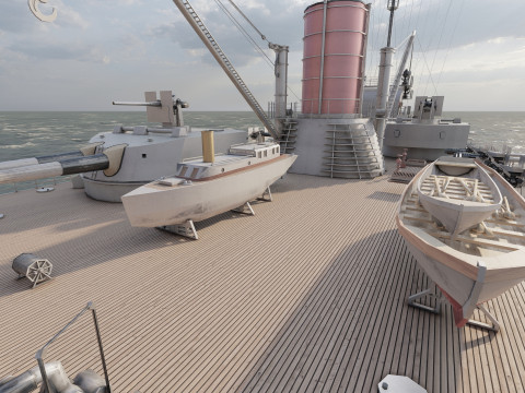 WW1 ドイツ海軍巡洋戦艦 3Dモデル