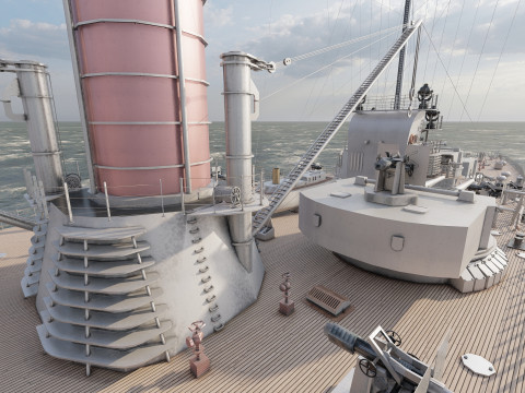 WW1 ドイツ海軍巡洋戦艦 3Dモデル