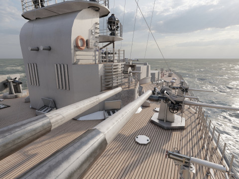 WW1 ドイツ海軍巡洋戦艦 3Dモデル