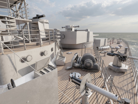 WW1 ドイツ海軍巡洋戦艦 3Dモデル