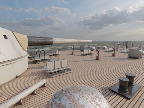 WW1 ドイツ海軍巡洋戦艦 3Dモデル