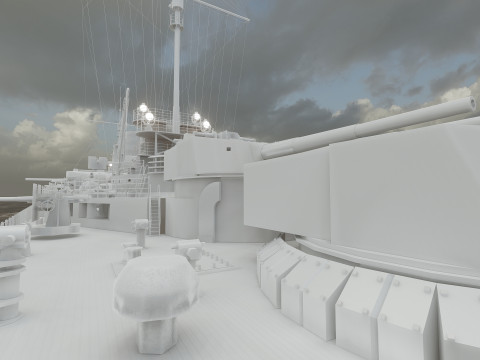 WW1 ドイツ海軍巡洋戦艦 3Dモデル