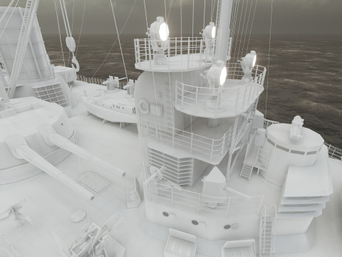 WW1 ドイツ海軍巡洋戦艦 3Dモデル