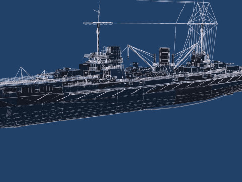 WW1 ドイツ海軍巡洋戦艦 3Dモデル