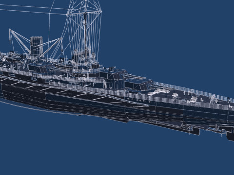 WW1 ドイツ海軍巡洋戦艦 3Dモデル