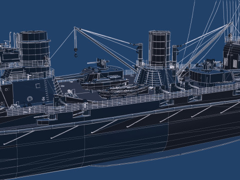 WW1 ドイツ海軍巡洋戦艦 3Dモデル