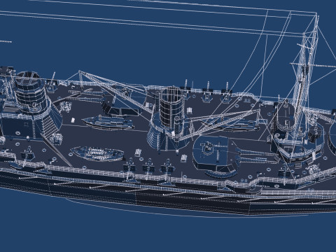 WW1 ドイツ海軍巡洋戦艦 3Dモデル