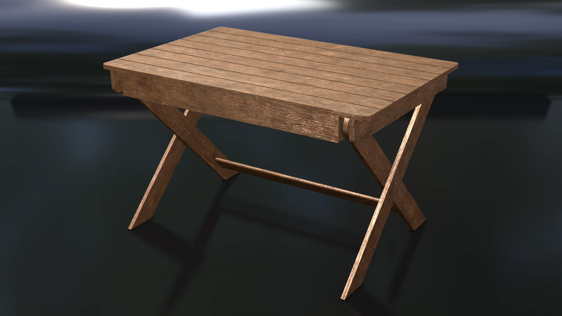 Folding solid wood table model 3D Model .c4d .max .obj .3ds .fbx .stl .blend 