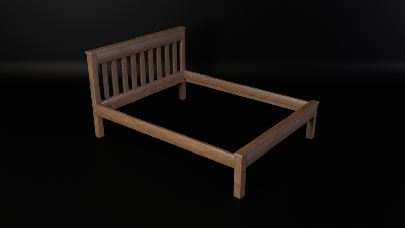 Solid wood bed 16002000mm project Modèle 3D .c4d .max .obj .3ds .fbx .stl .blend 