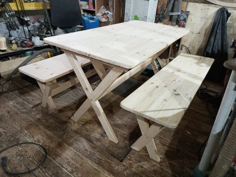 Table and benches 3Dモデル