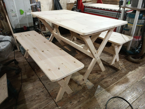 Table and benches 3Dモデル