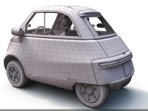 Microlino 2 M-ero electric Rigged PBR Model 3D