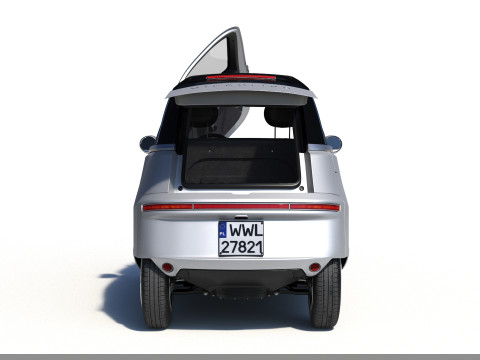 Microlino 2 M-ero Sliver electric Rigged PBR 3D Model