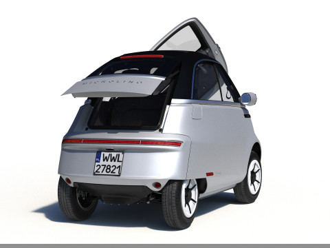 Microlino 2 M-ero Sliver electric Rigged PBR 3D Model