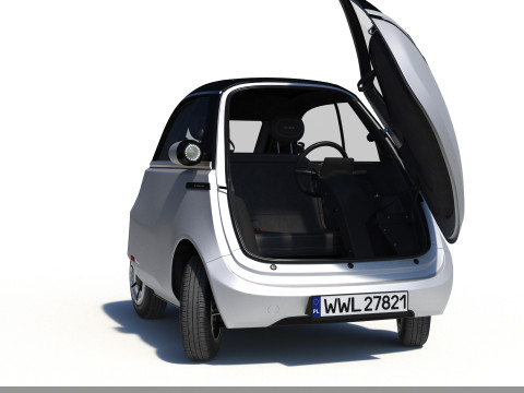 Microlino 2 M-ero Sliver electric Rigged PBR 3D Model