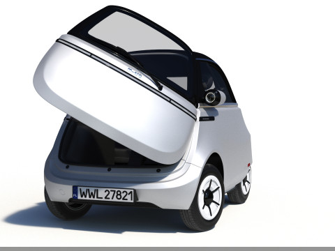 Microlino 2 M-ero Sliver electric Rigged PBR 3D Model