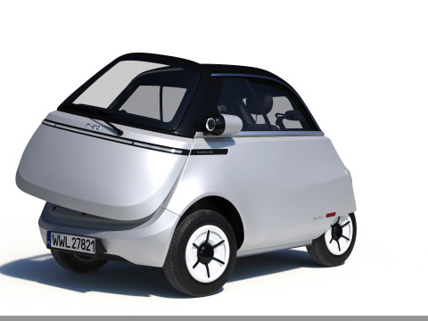 Microlino 2 M-ero Sliver electric Rigged PBR 3D Model