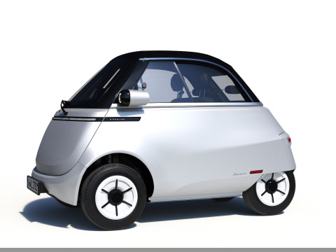 Microlino 2 M-ero Sliver electric Rigged PBR 3D Model