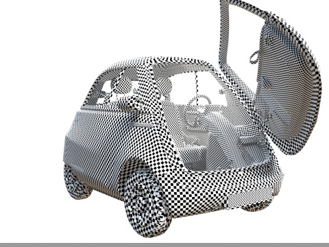 Microlino 2 M-ero Sliver electric Rigged PBR 3D Model