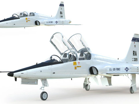 Northrop T-38 Talon Supersonic Aircraft PBR 3D Model