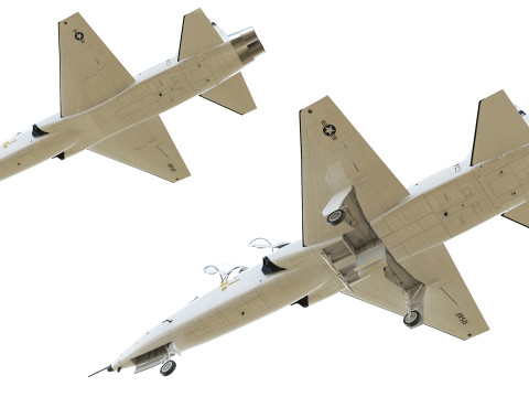 Northrop T-38 Talon Supersonic Aircraft PBR 3D Model