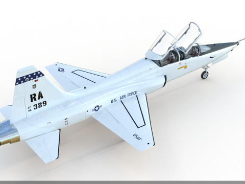Northrop T-38 Talon Supersonic Aircraft PBR 3D Model