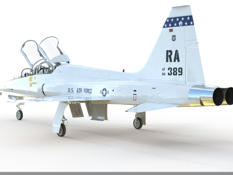 Northrop T-38 Talon Supersonic Aircraft PBR 3D Model