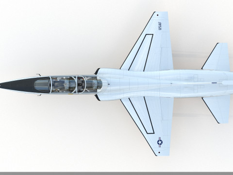 Northrop T-38 Talon Supersonic Aircraft PBR 3D Model