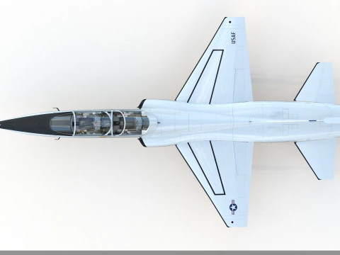 Northrop T-38 Talon Supersonic Aircraft PBR 3D Model