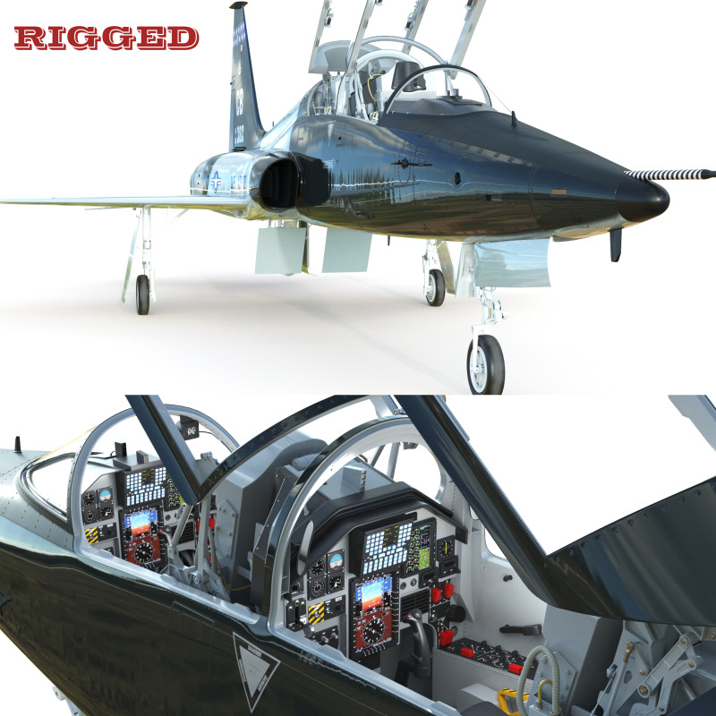 Northrop T-38 Talon Military Camo Aircraft PBR 3D मॉडल .c4d .max .obj .3ds .fbx .stl .blend