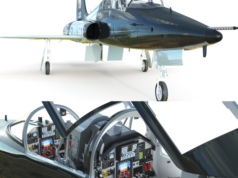 Northrop T-38 Talon Military Camo Aircraft PBR 3D मॉडल