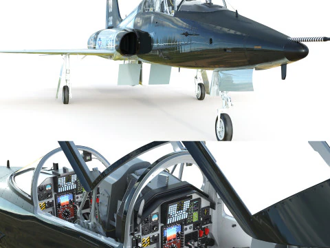诺斯罗普 T-38 Talon 军用迷彩飞机 PBR 3D 模型