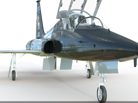 Northrop T-38 Talon Military Camo Aircraft PBR 3D मॉडल